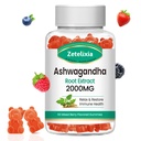 Ashwagandha Gummys, 超强维他命 D3, 有机Ashwa 根提取补充, 用于平静的Mood 放松和免疫支持, 混合Berry Vegan 糖自由 Chews 60 Count