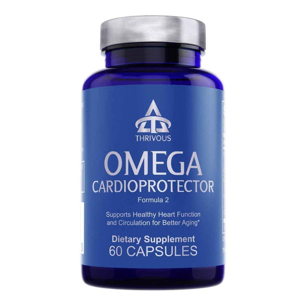 Thrivous Omega Cardios – AvailOm Omega-3, Garlic, Gotu Kola, Oligopin Pine Bark – 60 Vegan Capsules 的高级心脏和循环支持补编