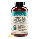 NatureWise Extra-Strength Omega 3 鱼油补充剂-每服1 000毫克-600 EPA和400 DHA和维生素E-支持心脏和脑健康-柠檬火焰,无转基因-360软胶[6-月供