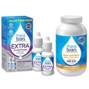 TheraTears 1200mg Omega 3 眼营养补充品,有机法拉士种子Triglyceride 鱼油和维生素E,180 与Thera泪眼滴干眼,0.5 Fl Oz, 15 Ml, 2 Pack