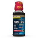 GoodSense Nighttime Cold & Flu Liquid Medicine, Cherry Flavor, 6-Hour Relief for Fever, Sore Throat, Sneezing, Runny Nose, Cough & Aches, 12 Fl Oz