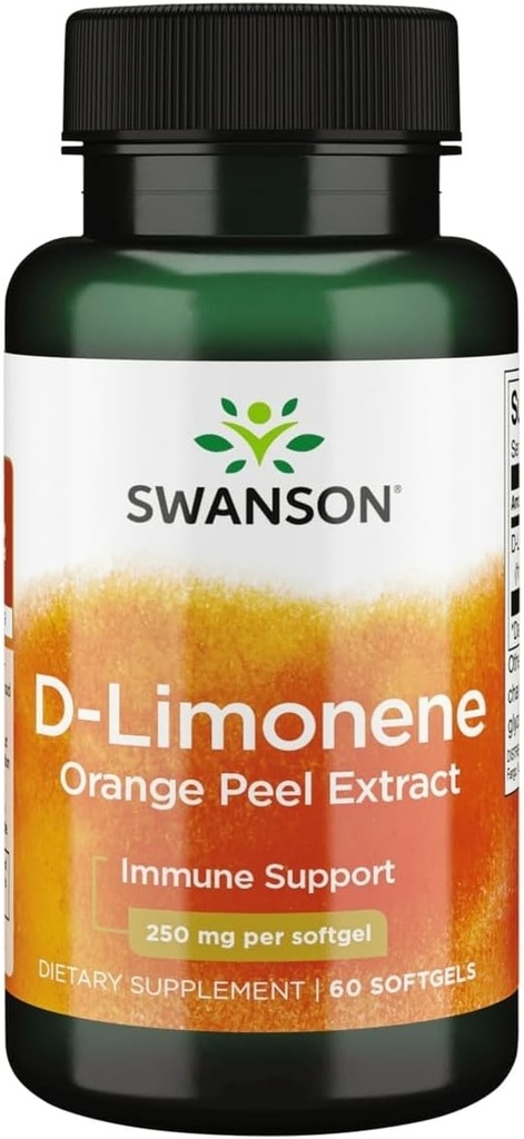Swanson D-Limonene - 橙色 Peel 提取补充剂,促进细胞健康 - 支持健康防御的高可能性公式 - (60 Capsules,每件250毫克) (1包)