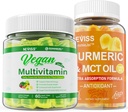 有机涡轮胶 1000mg 与 Vegan 多维塔明 女性男性