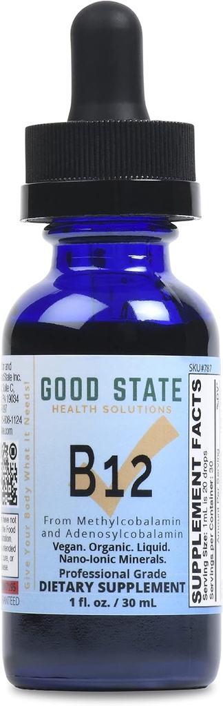 良好状态Ionic B12,男女液体Nano Ionic饮食补编,1 Ounce瓶