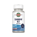 KAL Liposomal Vitamin K2 配有 MK7 100 mcg - 高吸附, Liposomal Technology - 高级骨支持 - Vegan, Gluten Free, Made without Soy, 30 Services, 30 Veg Caps