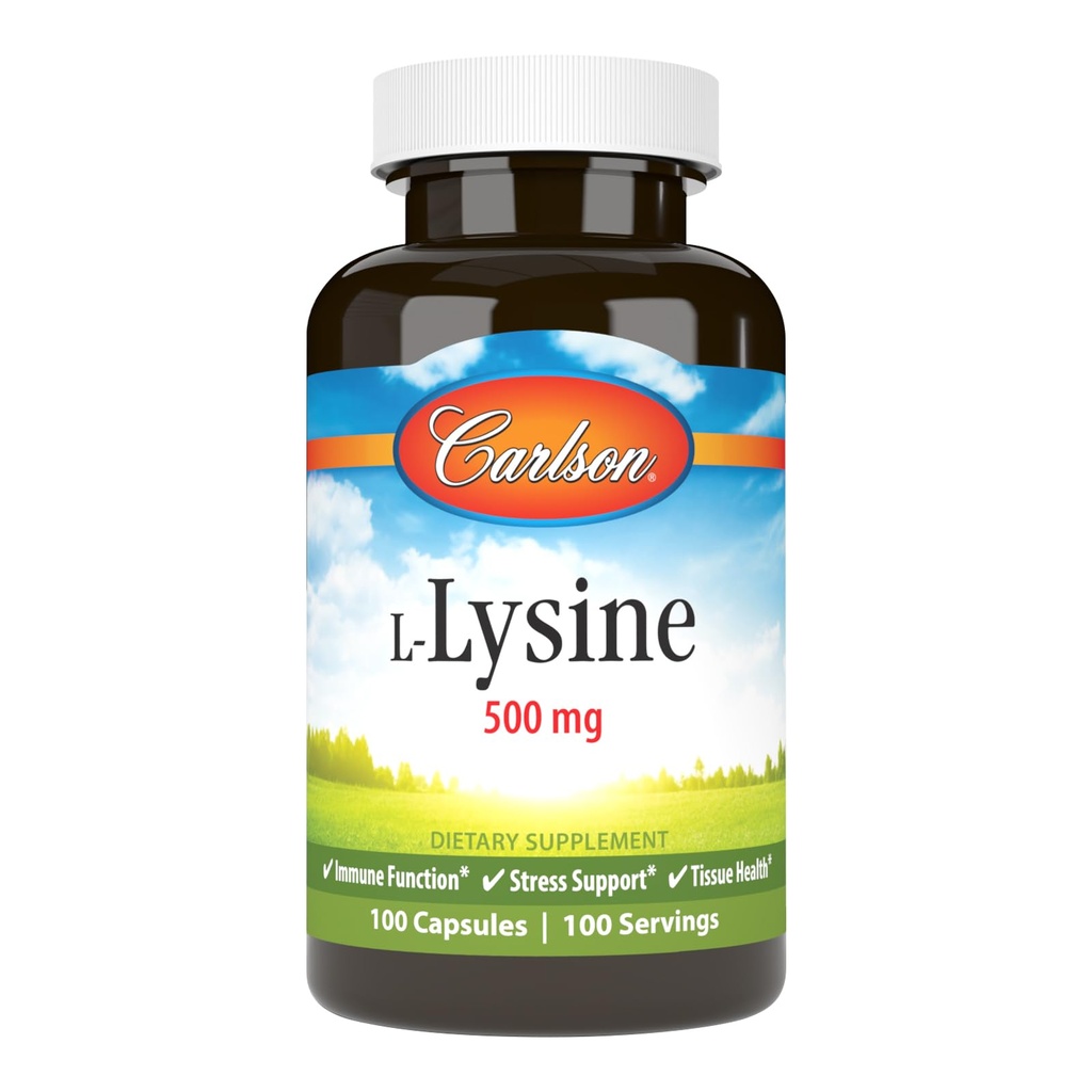 Carlson Labs L-Lysine, 500mg, 100 卡普尔