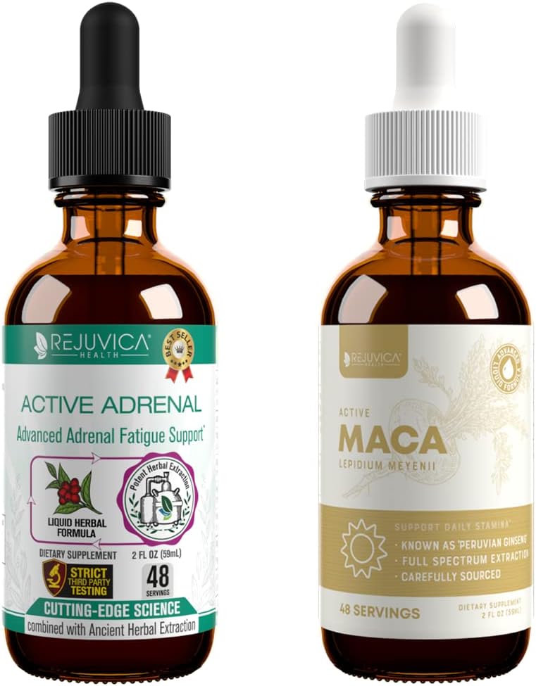 Rejuvica 健康 主动肾上腺 + Active Maca - 支持能量+压力 - 液体交付更好的吸收 - Rhodiola, Maca, Holy Basil, Ashwagandha & More!