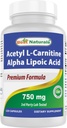 最佳天然乙酰L-Carnitine和Alpha Lipoic酸 750毫克