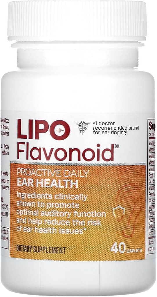 Lipo-Flavonoid撰写的《积极的每日耳朵健康补编》,促进长期并支持最佳审计功能和认知健康,40个卡普莱特