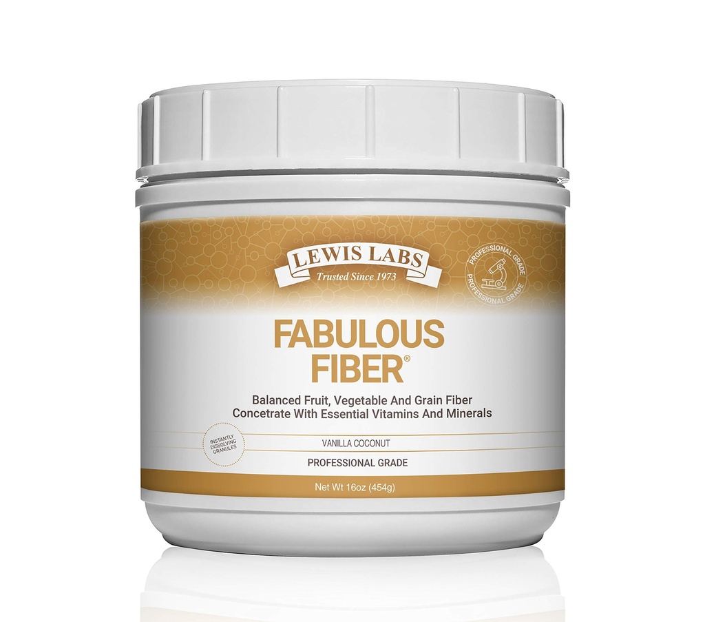 Lewis Labs Fabulous Fiber Powder Supplement – 美味的快速溶解 – 水果、蔬菜和谷物的纤维 – 专业级别 美国的维生素矿产品 – 16 Ounces