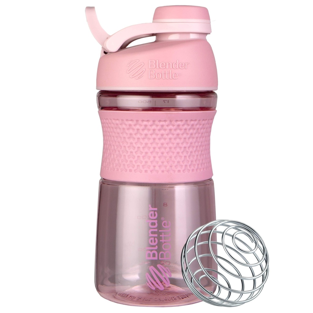 BlenderBottle SportMixer Shaker Bottle Perfect for 蛋白质摇摆和预演,20-Ounce,玫瑰