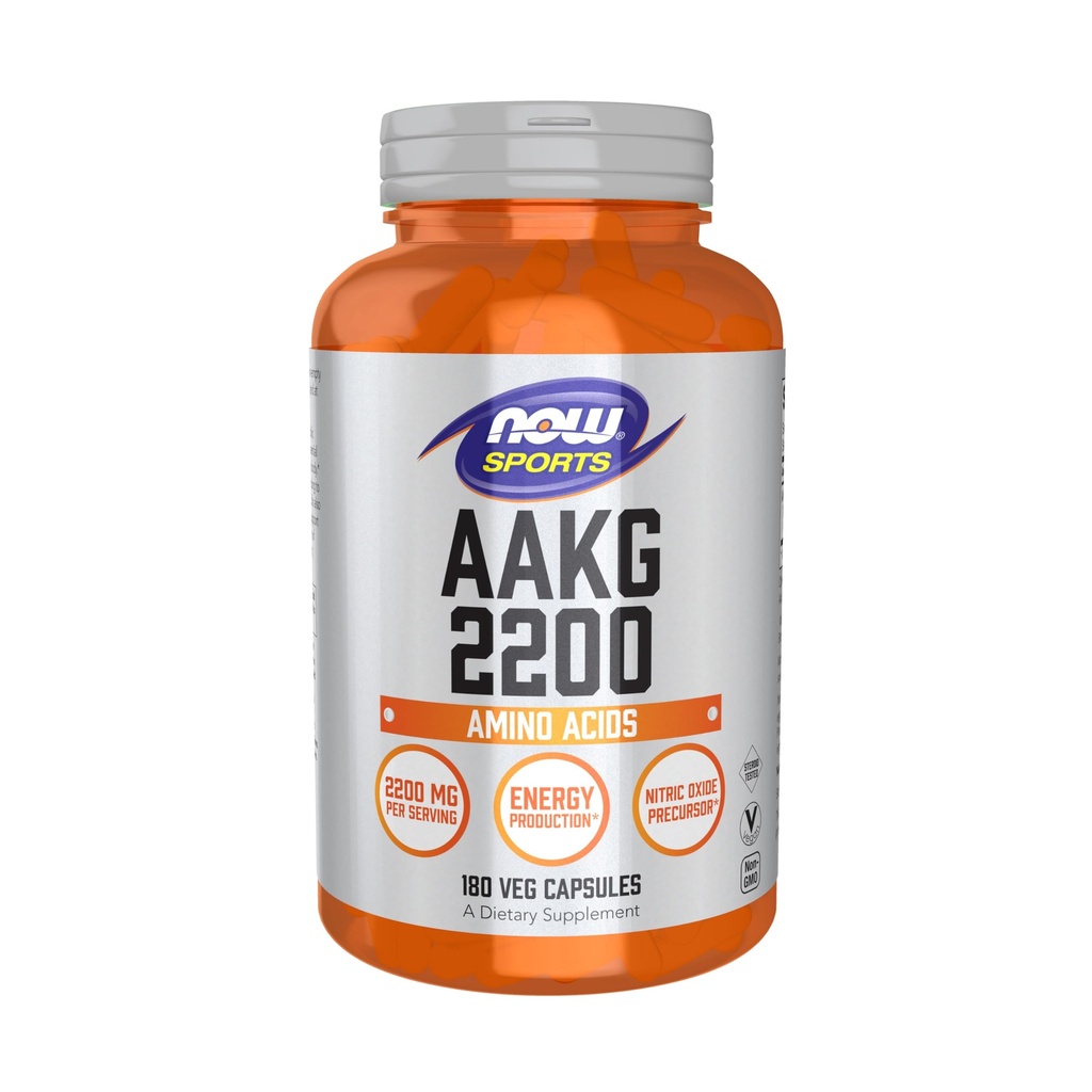 Now Sports AAKG 2200, Arginine, 能源生产,180 Veg Capsules