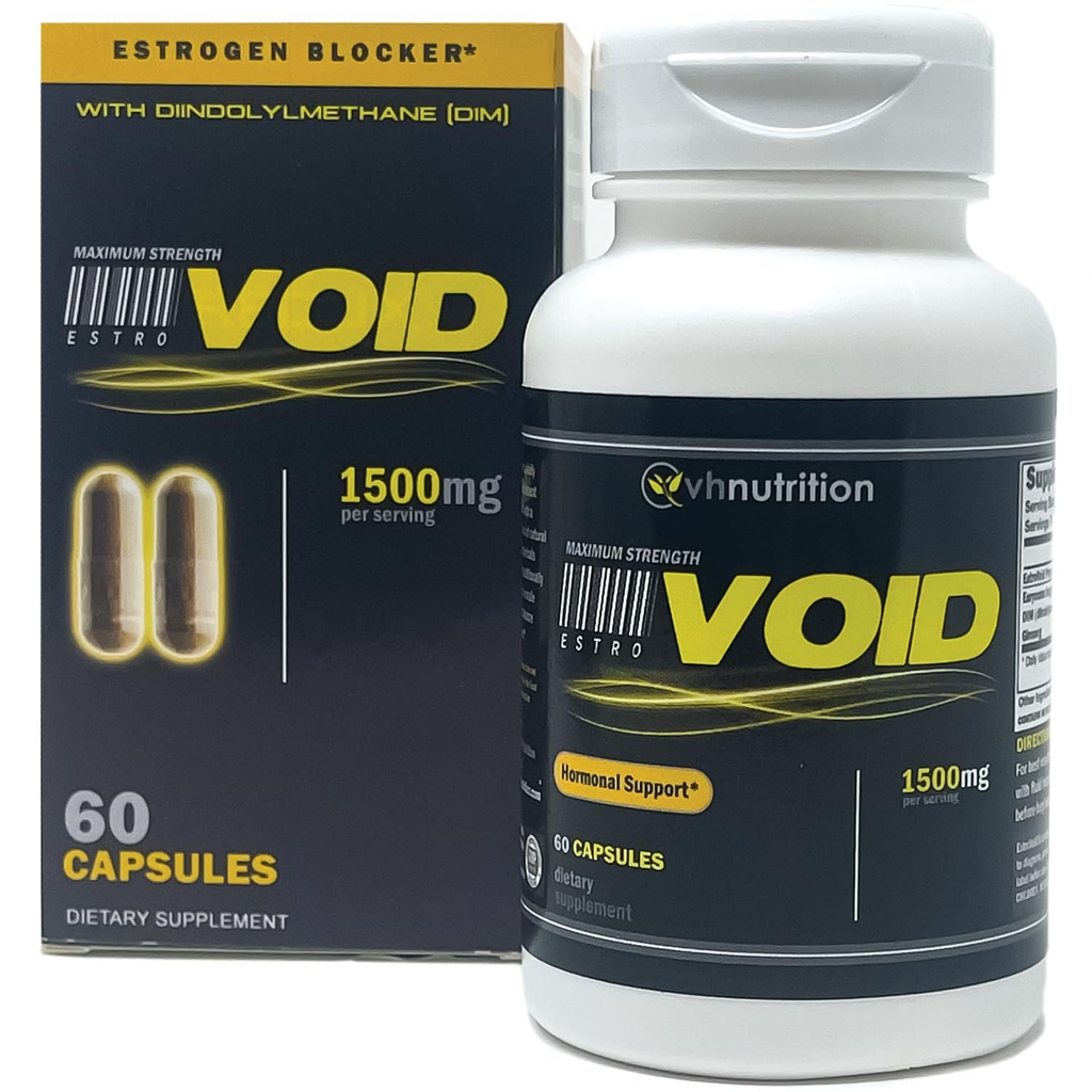 VH 营养 ESTROVOID 男子雌激素阻塞器 1500mg Max 天然异构酶 Inhibitor * W/DIM, Longjack, Ashwagandha, Eleuthero, Cordyceps, Rhodiola, & Panax Ginseng