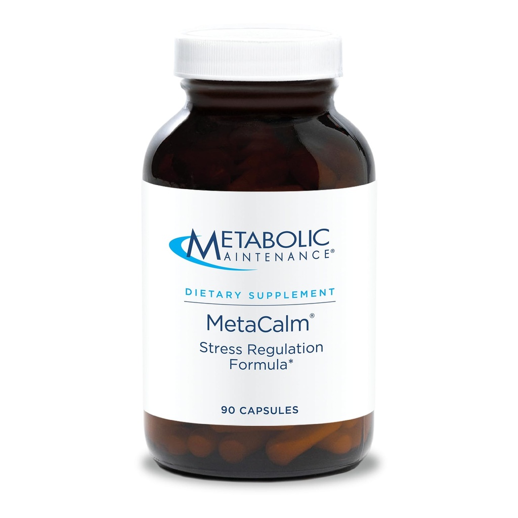 Metabolic 维护 MetaCalm - GABA L - Thenine 补充 镇静,睡眠,和应激支持,维生素B6,活佛拉提,镁和5-HTP 成人,男女综合体 - 90 Capsules