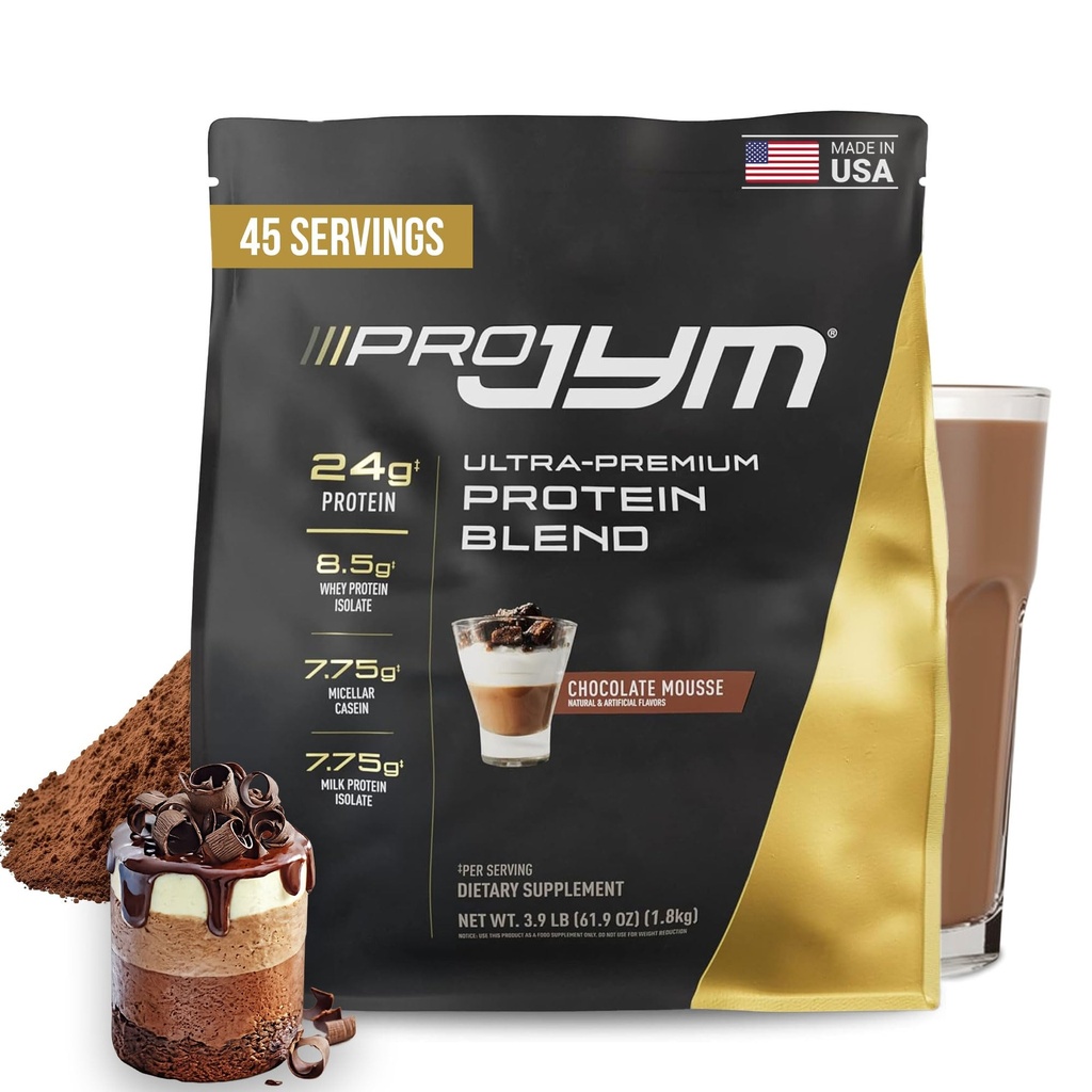 JYM巧克力穆塞蛋白粉 - Whey蛋白蛋白溶液, Casein, & 牛奶蛋白, Lean Muscle Building for Men & Women, JYM 补充科学, 45 服务