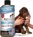 PetSilver Imune 支持,天然内燃机溶液,促进猫和狗的呼吸健康,过敏反应,Sinus & Cough治疗,易用,专利化Chelad银,美国制造,16 floz
