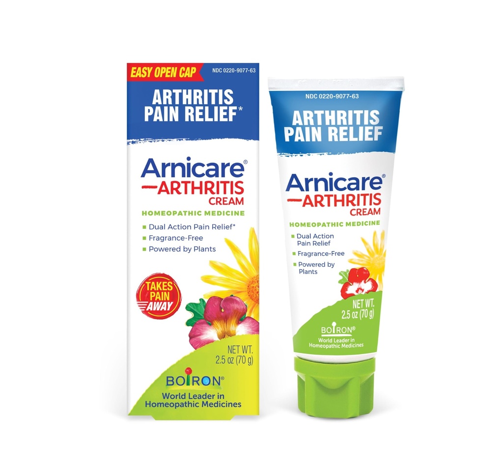 Boiron Arnicare 关节炎 膝盖、手、手、手、肘、关节和肌肉的止痛乳汁 – 速效无伤风化 – 2.5 oz