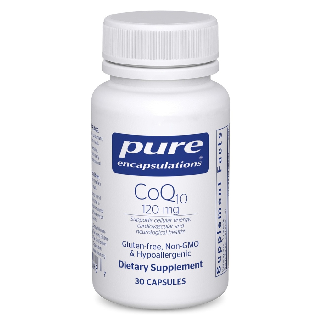 纯封装 CoQ10 120 mg - Coenzyme Q10 心脏健康,能量,抗氧化剂,脑与记忆健康 - 细胞健康,认知与心血管支持 * - 30 Capsules