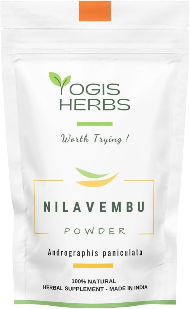 YOGIS HERBS Nilavembu 粉末 - Androogis Paniculata - 1 Lb Fresh & Pure 1 英镑 (一袋) 暗绿色