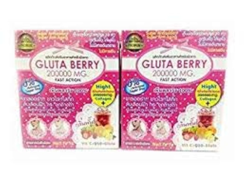 2Box Gluta Berry 200000 mg 饮用 PUNCH 皮肤食品 减少雀斑 白ning 皮肤快速动作 10pcs./Box.