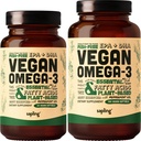 Vegan Omega 3 60 Softgels & 180 Softgels Bundle - Plant 基于DHA & EPA脂肪酸 - 不含红藻,替代鱼油,支持心脏,大脑,联合健康 - 可持续源头藻类