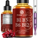 Prime Code Liquid Vitamin B1 与维生素B3 B6 & B12 → B 复合液体补充 → Thiamine 补充 成人 → 高吸收 → 免疫支持 → Non-GMO → Gluten-free