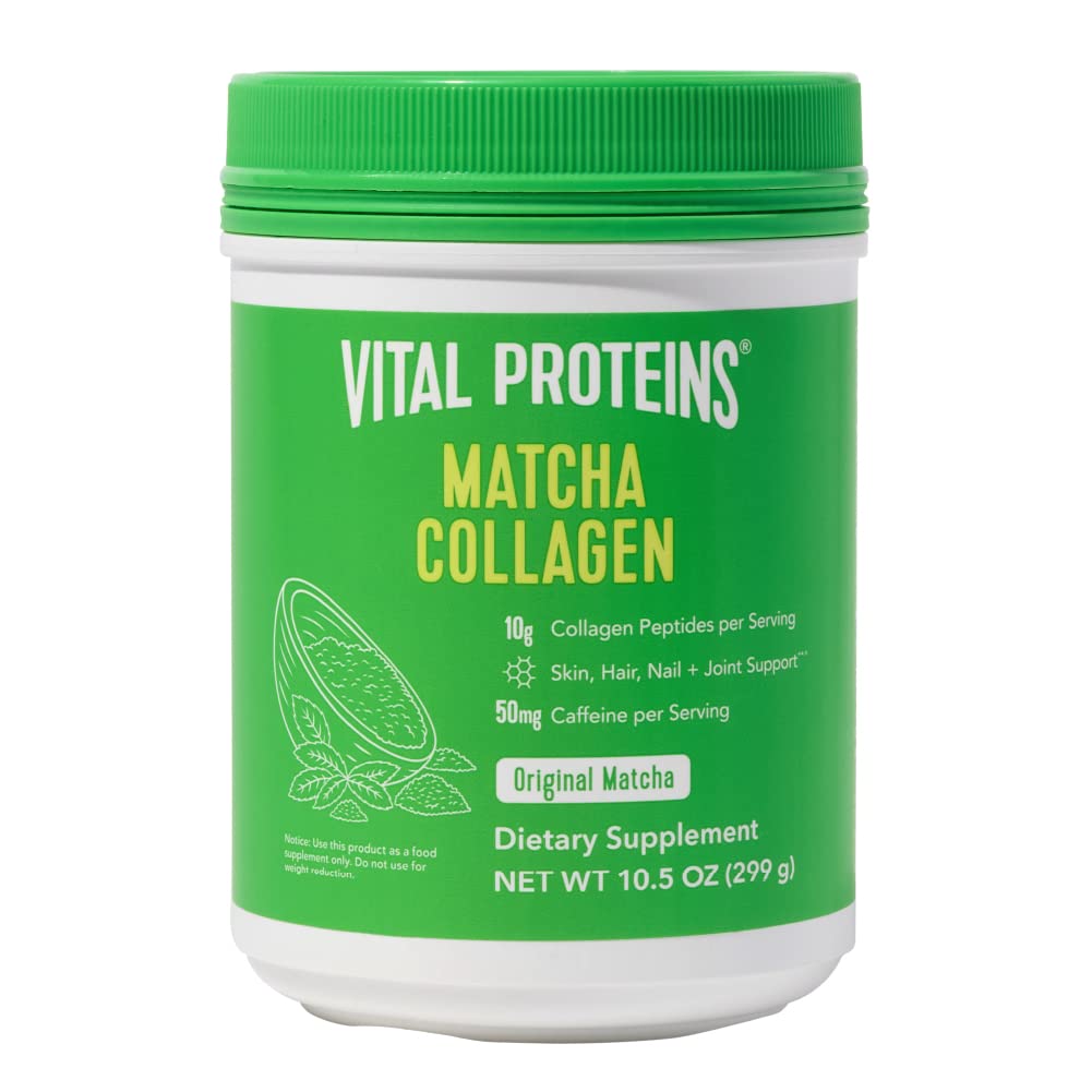 重要蛋白质 Matcha Collagen Peptides 粉末增殖, Matcha Green 茶粉, 10.5 oz, 原始火焰