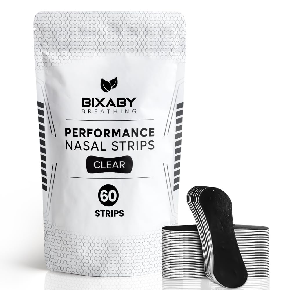 Performance Nose Strips for Breathing - Oil & Sweat Proof Adhesive - Extra Strength Athletic Nasal Strips for High Performance - Improves Oxygen Intake, Sleep & Reduces Snoring (Wide, 60)