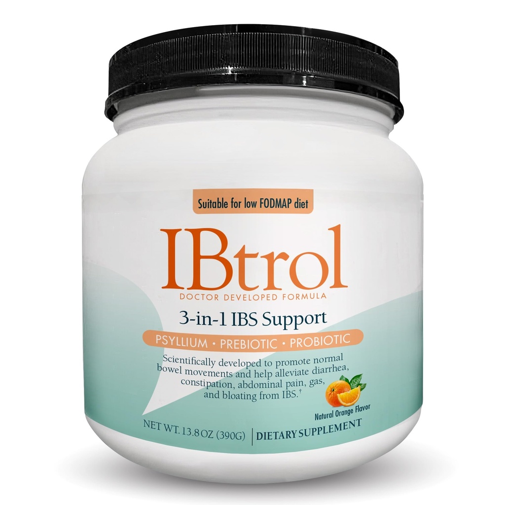 IBtrol® 3–in–1 IBS Gut 健康增刊,配有肽,先生素和亲生素,管理IBS症状,气体,布洛丁,腹泻,便秘,腹痛60 服务(自然橙色火焰)