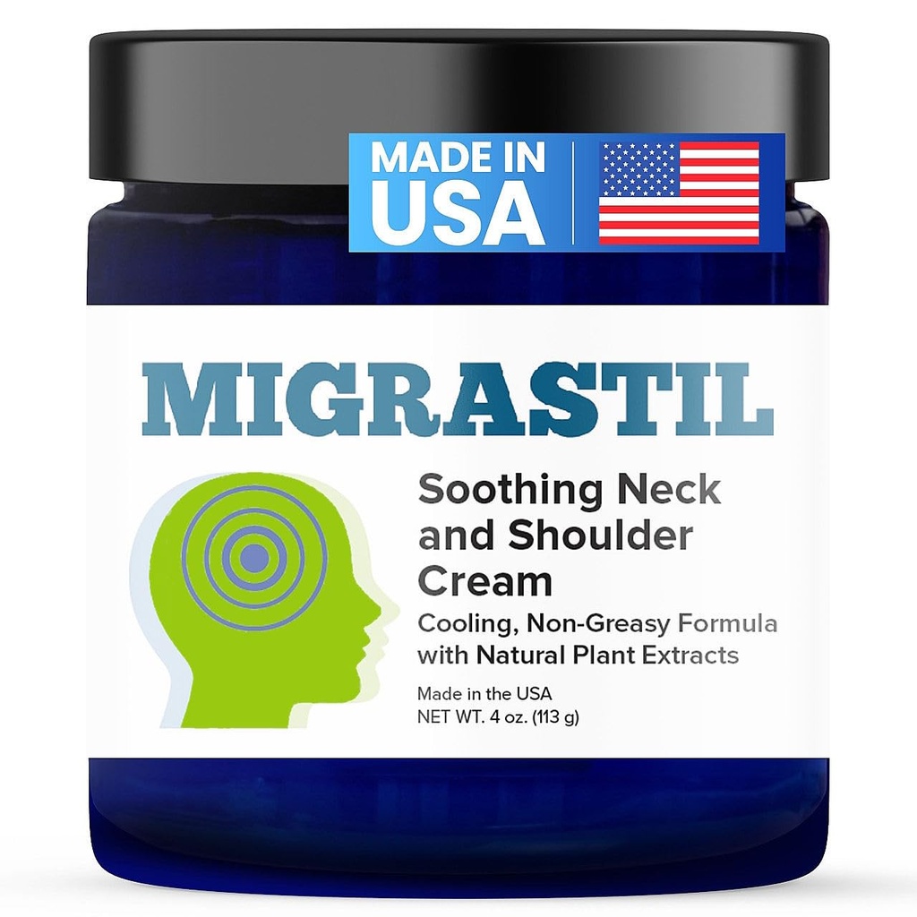 Basic Vigor Migrastil Soothing Neck & Shelder Cream - 快速动作和强力 - 非油脂主题奶油(4 oz. 美国制造