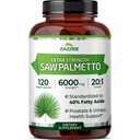 Zazzie Extra Star Force Saw Palmetto 20:1 提取,6000 mg 强度,40% 脂肪酸,120 Vegan Capsules, 4个月供应,集中和标准化 20X 提取,非GMO,全天然,美国制造