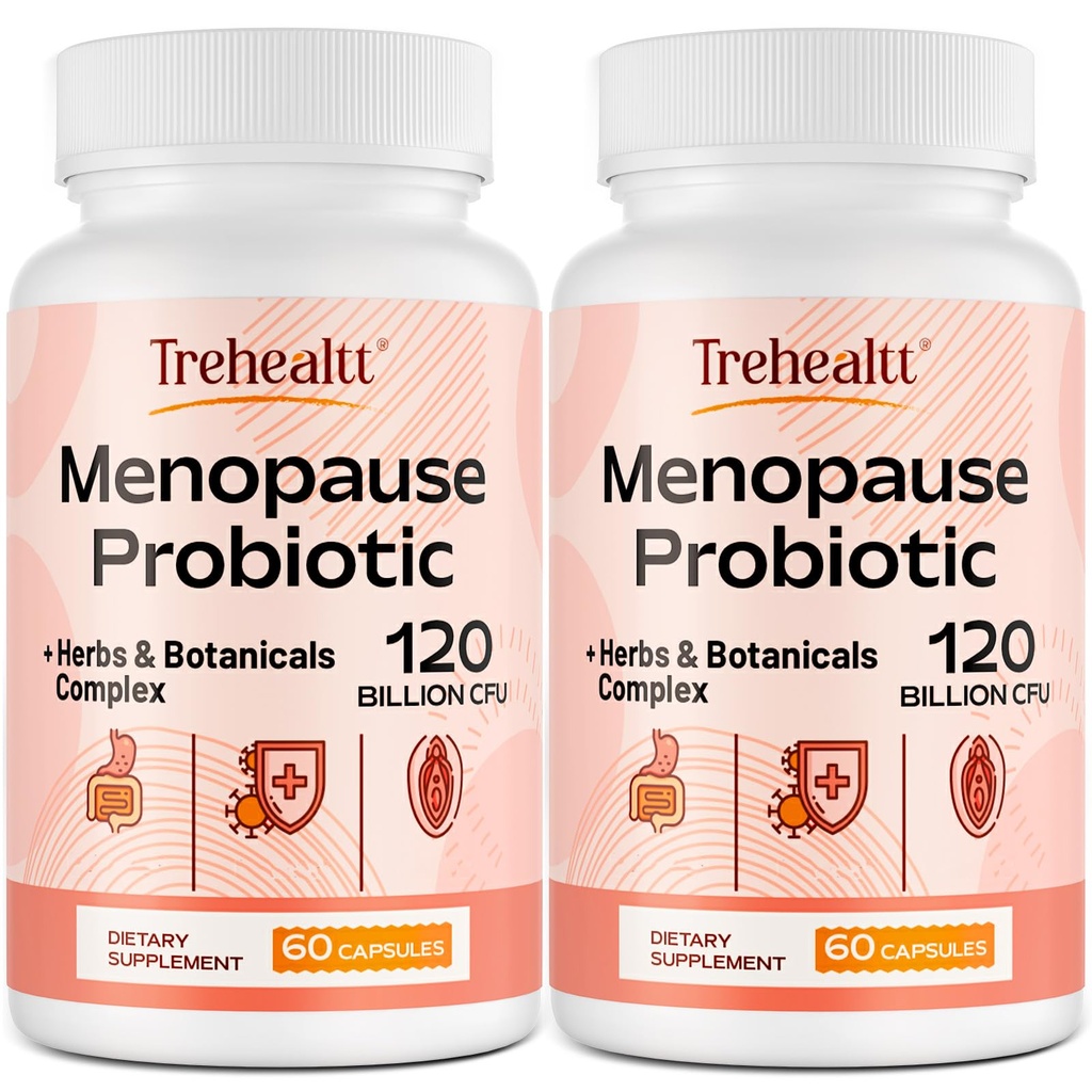 女性更年期补充剂,120亿CFU Probiotic,13-in-1 Herbs & Botanics Complex,Hormone Menopause, Hot Flashes, Night Sweats, Mood Swings, Sleep Disturburcys, Vegan, 120 Caps
