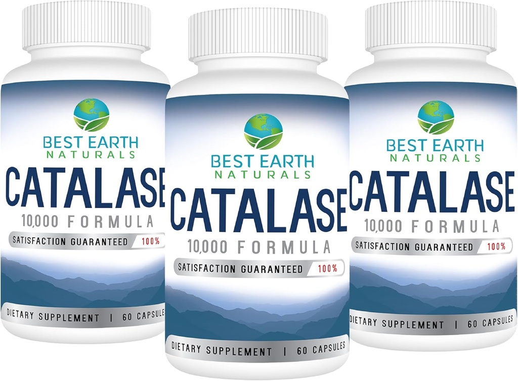 Best Earth Naturals Catalase Supplement 10,000 with Saw Palmetto, Biotin, Fo-Ti, PABA - 强发的发型补充剂 - 180 Capsules - Pack of 3 (90天供应)