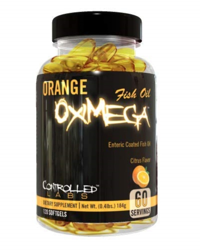 控制LABS 橙色Oximega鱼油补充120软胶,环保局和DHA,2000mg Omega-3脂肪酸,Citrus-Flavor,Burpless软胶