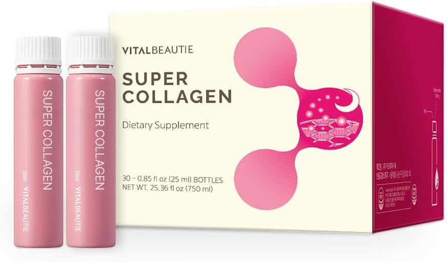 VITALBEAUTIE Super Collagen 原型(Liquid Marine Collagen) 包含GABA用于皮肤,头发,钉子+压力缓解,健康睡眠 由AMOREPACICIFI 韩国皮肤护理——30种服务