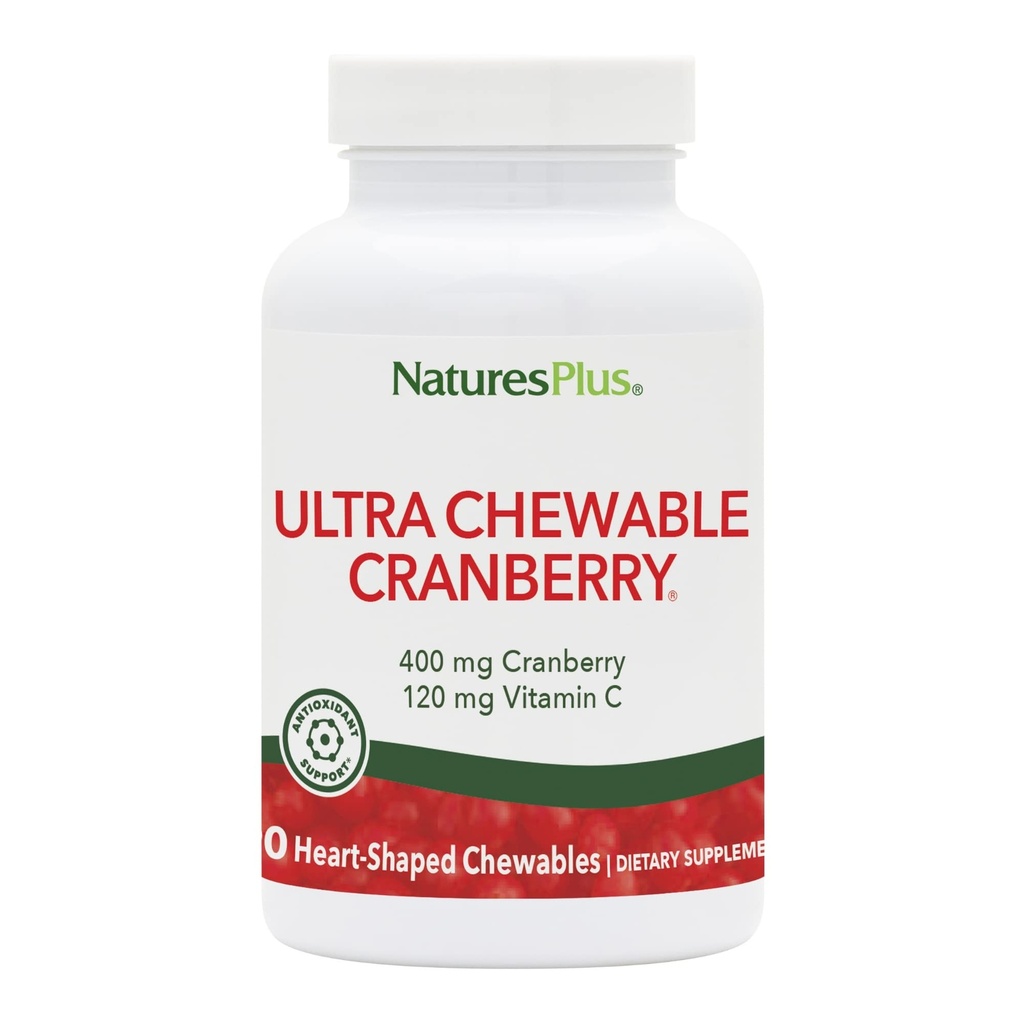 NaturesPlus Ultra Chewable Cranberry - 90 Love Berries牌匾 - 促进尿道切除健康 - 非GMO,Gluten Free - 45 服务