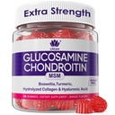 Glucosamine Chondroitin Gummys,无糖Glucosamine Chondroitin MSM补编,与Boswellia Turmeric,水解Colagen & Hyaluronic Acid,男女骨骼健康,60Cts
