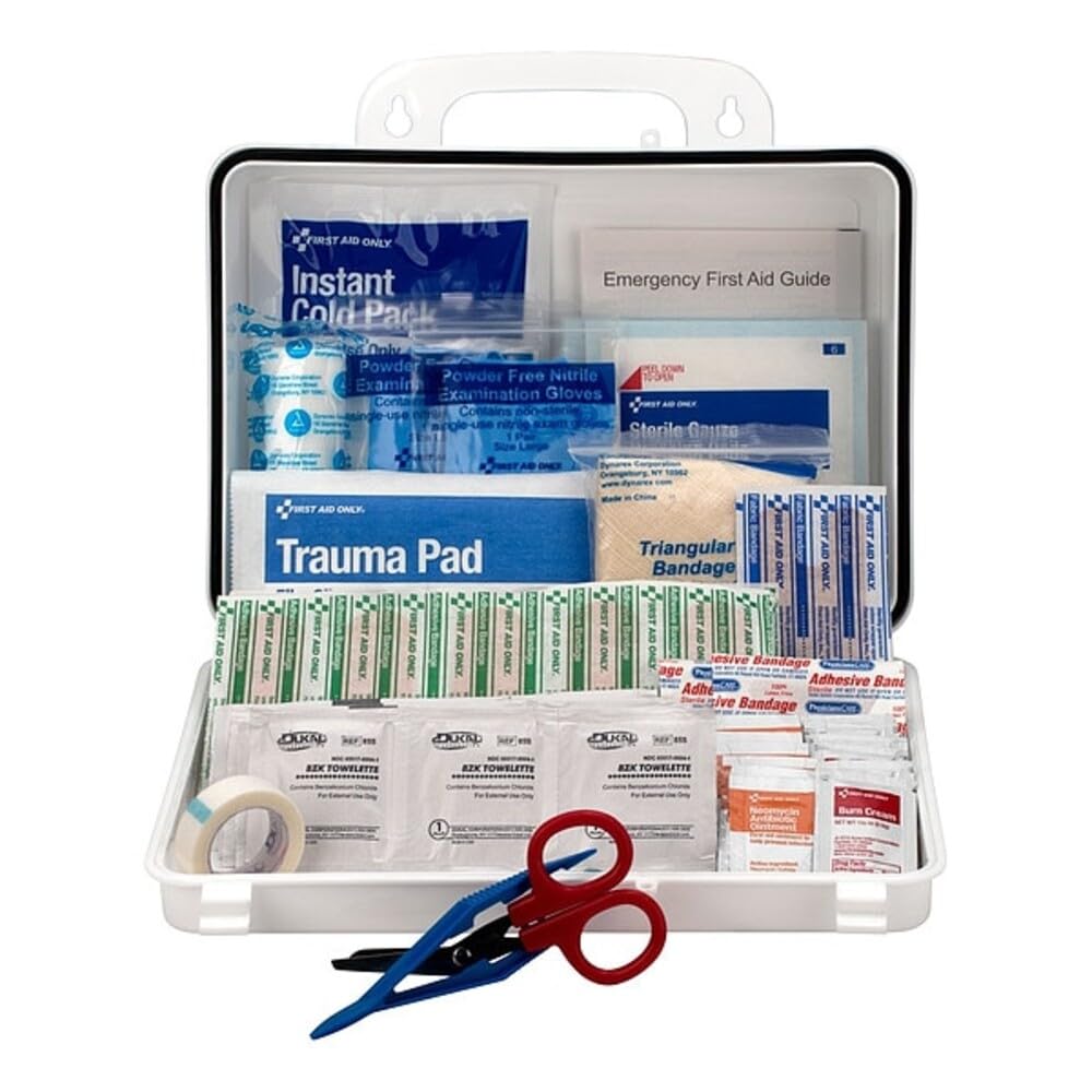 First Aid Only OSHA Compliant 25-Person Contractor's First Aid Kit for Construction Sites, Work Vehicles, Office, Home Renovation - Emergency Supplies for Cuts and Scrapes - Plastic Case - 178 Pieces