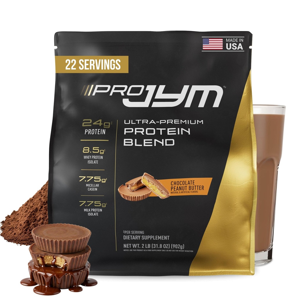 Pro JYM 巧克力花生酸蛋白粉 - Whei蛋白溶液, Casein, & Milk蛋白, 精益肌肉建筑,供男女使用, JYM 补充科学, 22种服务