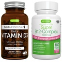每日维生素D3 + Super B12- Complex, 蔬菜包, 365 2000iu 维生素D3 片 + 高吸收 亚语 B12, 作者 Igennus