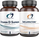 健康维生素D 最高 + 炎症药盒的设计 - 维生素D35000 IU + 2000mcg 维生素K 具有促进健康炎症反应的酶植物混合物 - 2 产品