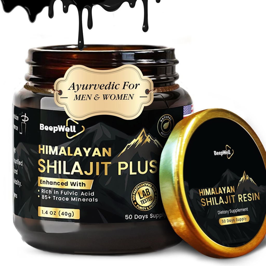 纯喜马拉雅山有机Shilajit Resin提取器供男女使用 -- -- 100%天然Ashwagandha Black Pepper Shilajit Resin供男子使用