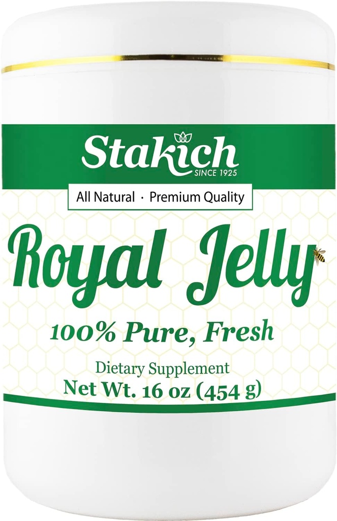 Stakich Fresh Royal Jelly - Pure, All Natural - 无添加剂或防腐剂 - 16 Ounce(1英镑)