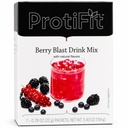ProtiFit - 高蛋白水果火焰粉末饮料混合剂,15g蛋白,低卡路里,无糖,理想蛋白兼容,7 services Per Box (Berry blast)