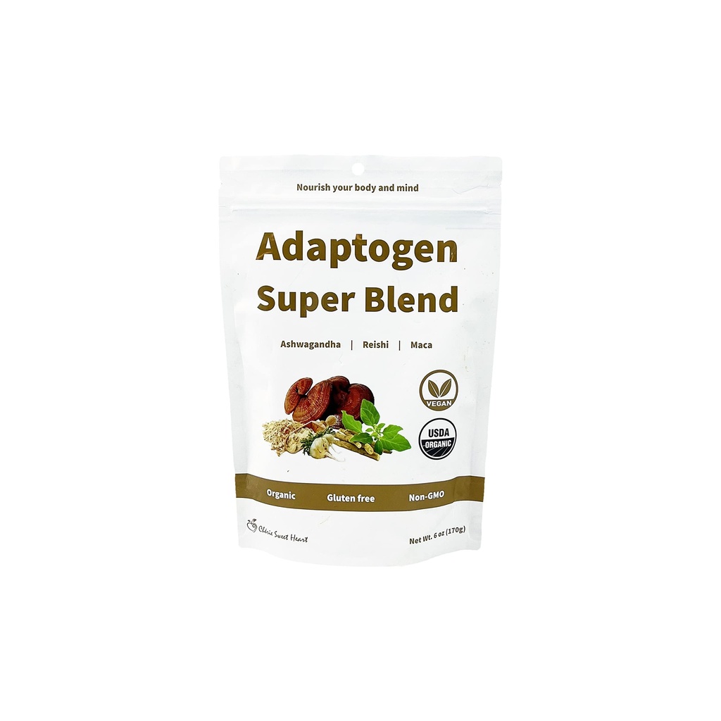 Cherie Sweet Heart Adaporgen Super Blend, USDA Official, Maca + Reishi + Ashwagandha, 6 Ounce Bag, Non-GMO, Vegan, Gluten Free (中文(中国大陆) ).