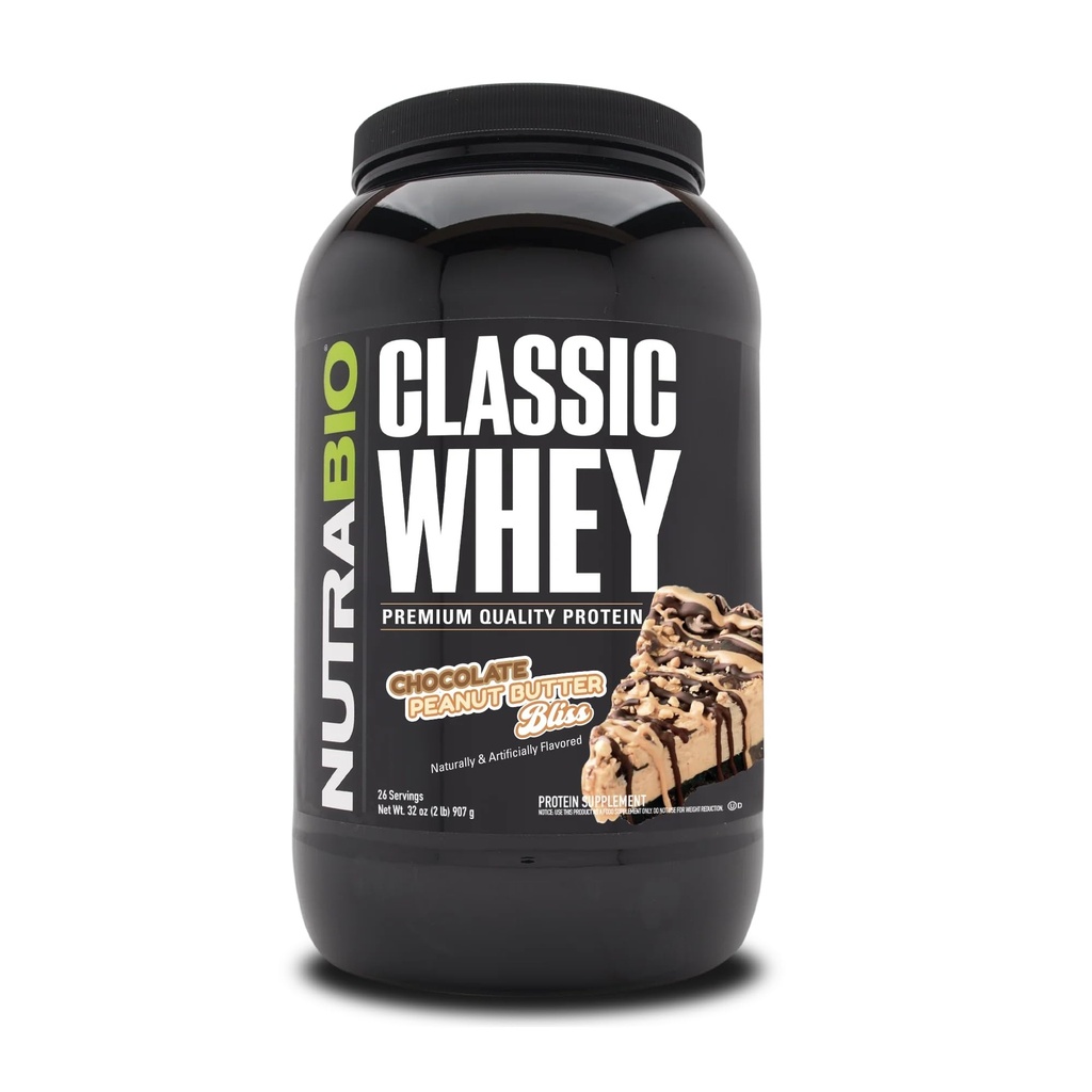 NutraBio Classic Whey蛋白粉 - Full-Spectrum 氨基酸简介 - 无填料,人工颜色,防腐剂 - 低甘油指数 - (焦油花生酱,2英镑)
