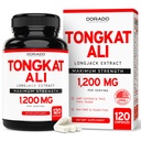 Tongkat Ali for Men (长杰克) Eurycoma Longifolia 提取 1200mg pervice, 120 Capsules - Longjack Tongkat Ali for Men's Health and Virity Support - 第三方测试,美国制造和非GMO
