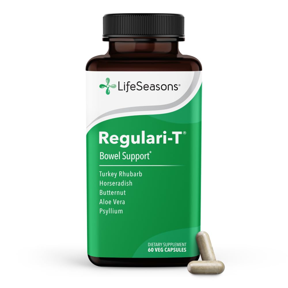LifeSeasons - Regulari-T - Bowel支持 - 便秘救济补充 - 天然laxative - 维护健康殖民地的调节与消除 - 工具软化 - 减少气体不适 - 60卡普苏尔