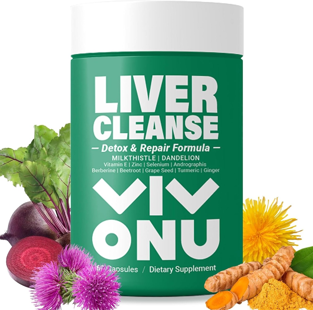 VivoNu Milk Thistle Silymarin & Dandelion 根肝健康支持,抗氧化剂支持,除毒(60 Capsules/1瓶)