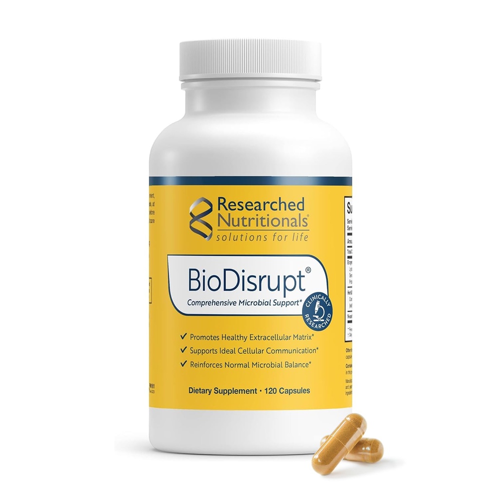 研究营养学 BioDistrupt - Disrupt BioFilm Matrices - 与酶Disrupt Enzyme Blend, Cranberry 提取 & N-Acetyl Cysteine(120 Capsules)的临床研究公式